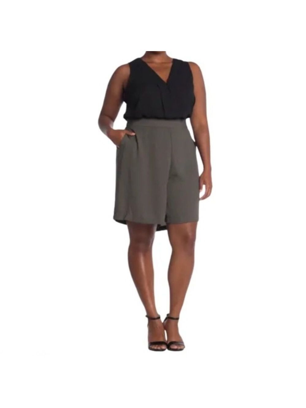 Halogen Gathered Waist Bermuda Shorts